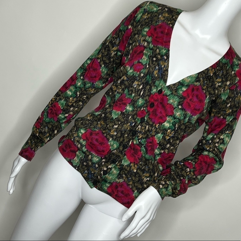 Vintage Lucky Brand Women’s Floral Cardigan Sweater - Picture 4 of 11